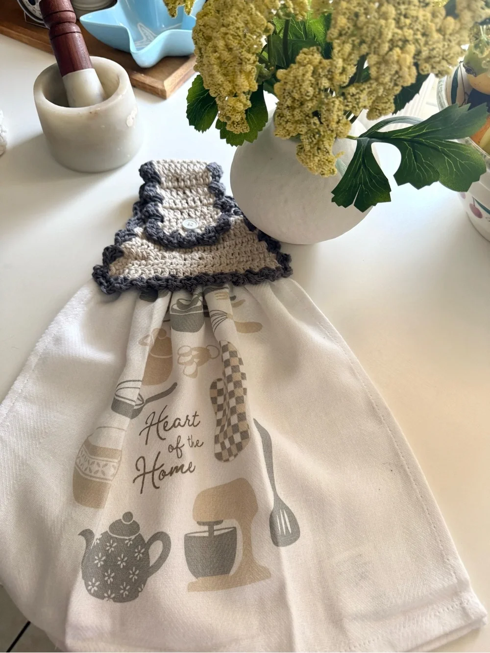 Handmade Crochet Top Kitchen Towel - 